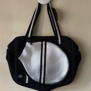 NWT L+W Sports Tote in black and silver tennis pickleball